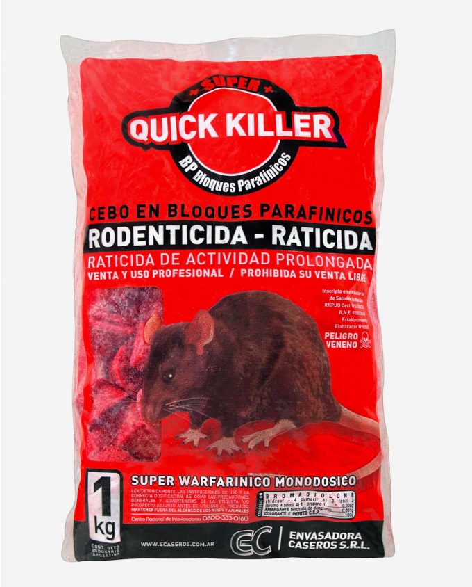 Raticida en bloques parafínicos Super Quick Killer BP